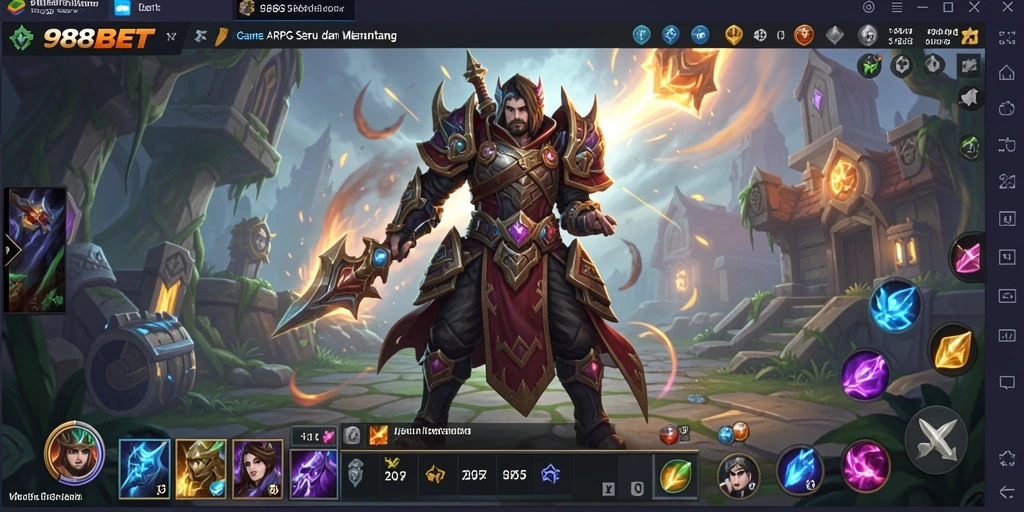 Tampilan aksi seru dalam gameplay ARPG 988BET.