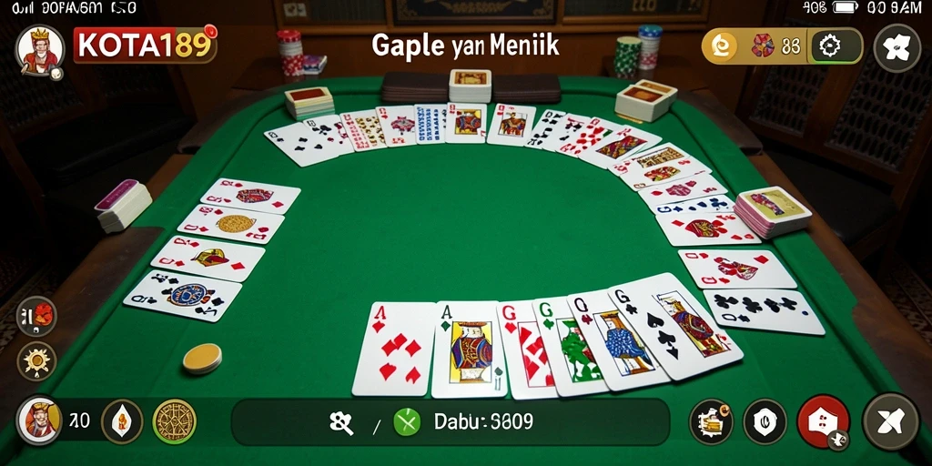 Tampilan gameplay seru dari KOTA189 saat bermain gaple.
