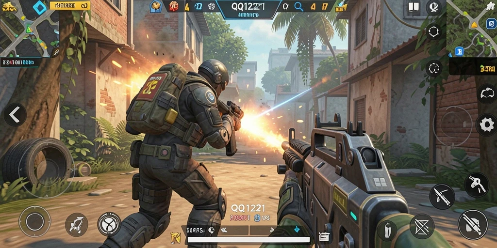 Tampilan gameplay QQ1221 yang mendebarkan di medan pertempuran.